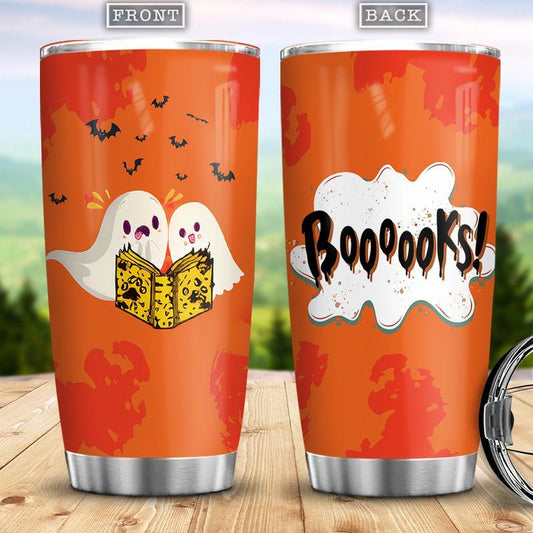 Boooks Funny Ghost Halloween Stainless Steel Tumbler Cup | Travel Mug | TC4747