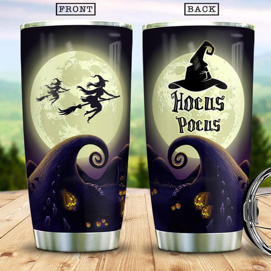 Hocus Pocus Tumbler 20 Oz Hocus Pocus Witch Crew Nightmare Halloween Night Tumbler Cup 20 Oz Halloween Tumbler