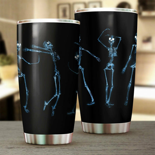 Skeleton Tumbler Cup 20 Oz X Ray Dancing Skeleton Black Tumbler 20 Oz Halloween Tumbler