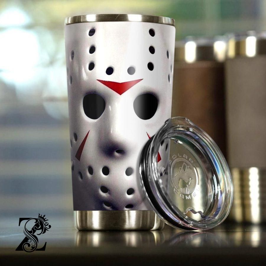 Halloween Tumbler 20 Oz Jason Voorhees Face Mask Tumbler Cup 20 Oz