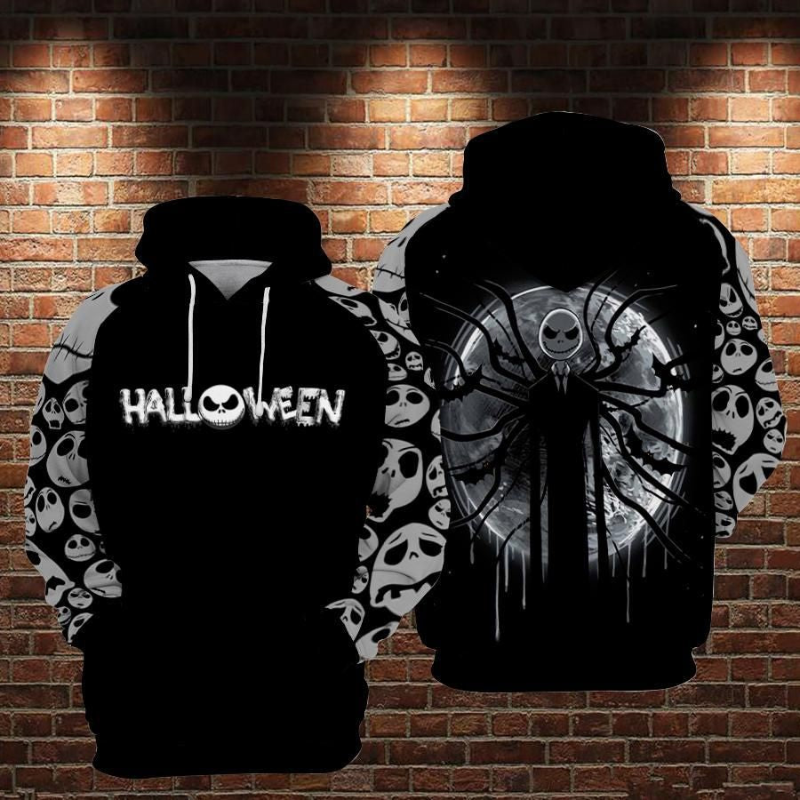 Halloween Hoodie DN Halloween Hoodie Halloween Jack Skellington Slender Man Black Hoodie