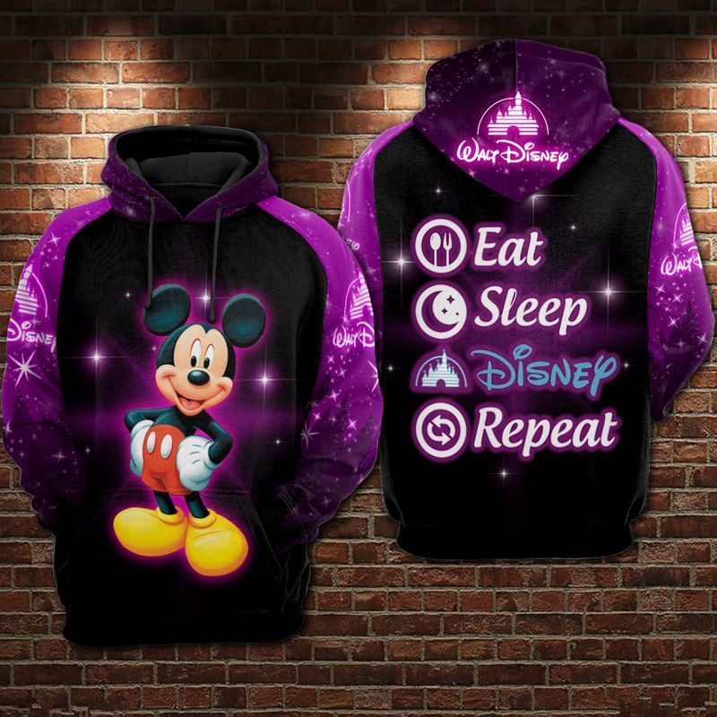 DN Hoodie MM Hoodie MM Eat Sleep DN Repeat Galaxy Purple Hoodie