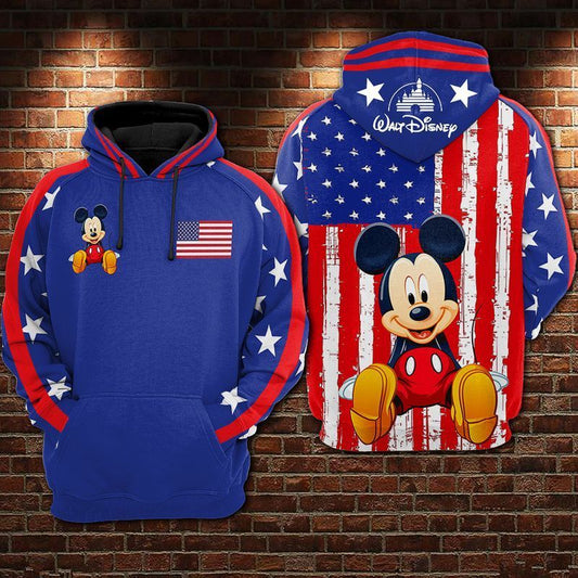 DN Hoodie MM Hoodie MM American Flag Blue White Red Hoodie