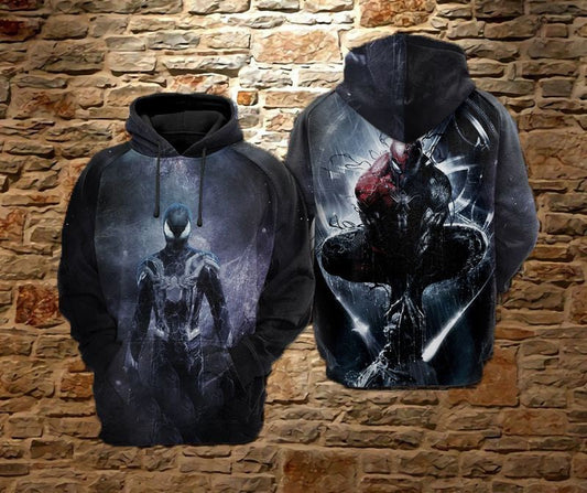 MV Hoodie Spider Man Hoodie Venom Inside Spier Man Black Hoodie