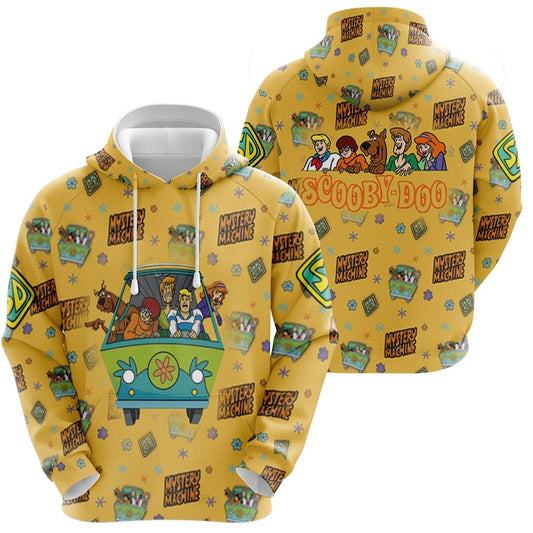 Halloween Hoodie Scooby Doo Hoodie Scooby Doo Run Team On Mystery Machine Yellow Hoodie