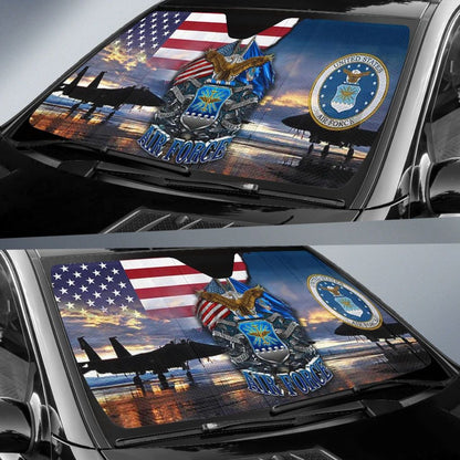 Veteran Car Sun Shade United States Air Force Logo Windshield Sun Shade