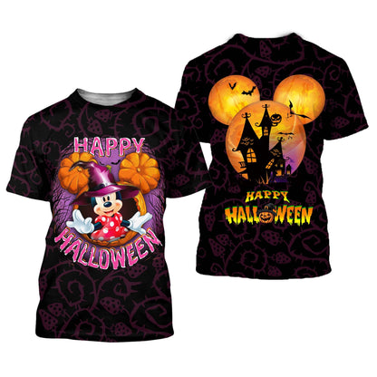 DN Halloween Shirt MN Mouse Shirt MN Mouse Happy Halloween Spooky Night Black T-shirt