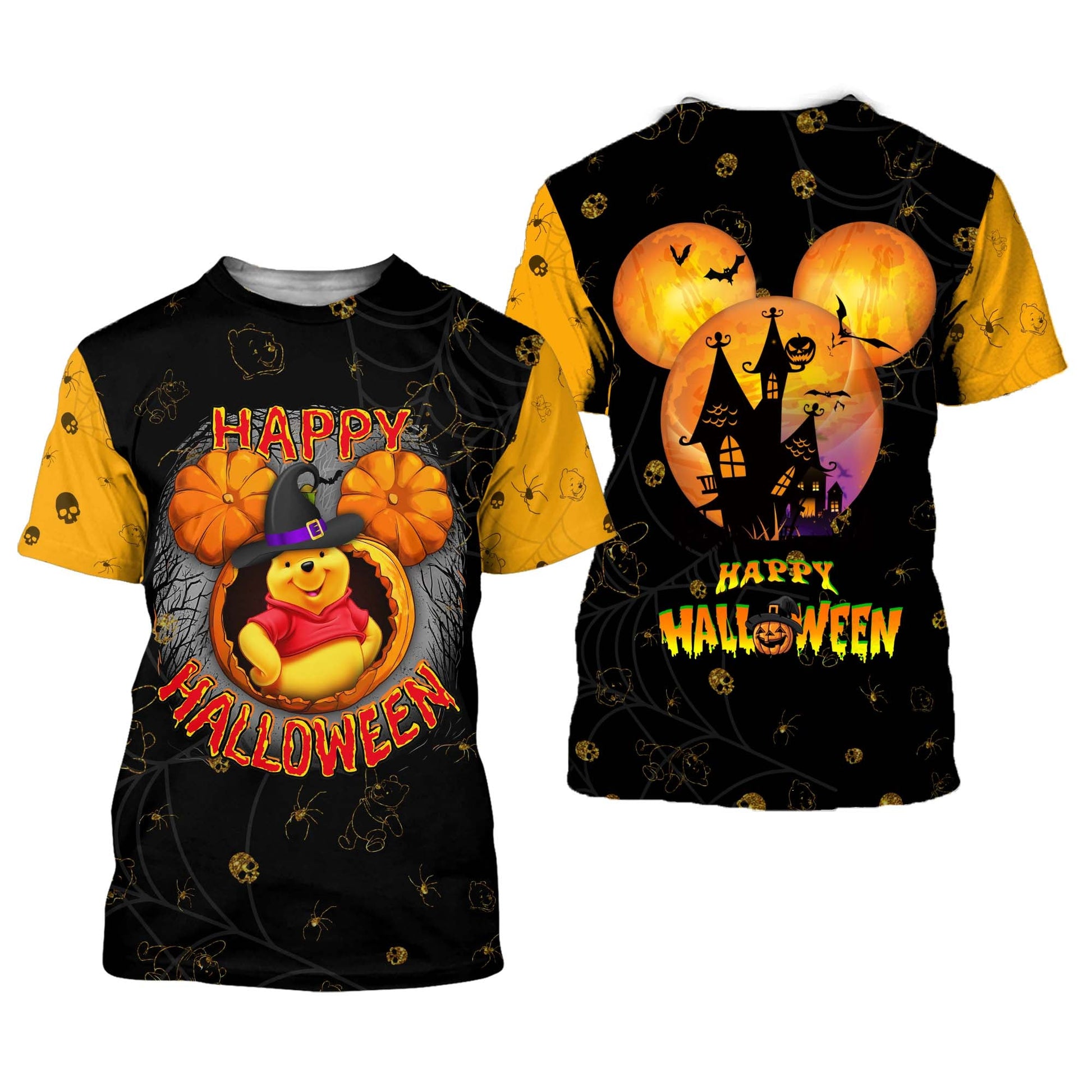 DN Halloween Shirt Winnie The Pooh Shirt Pooh Happy Halloween Spooky Night Black T-shirt