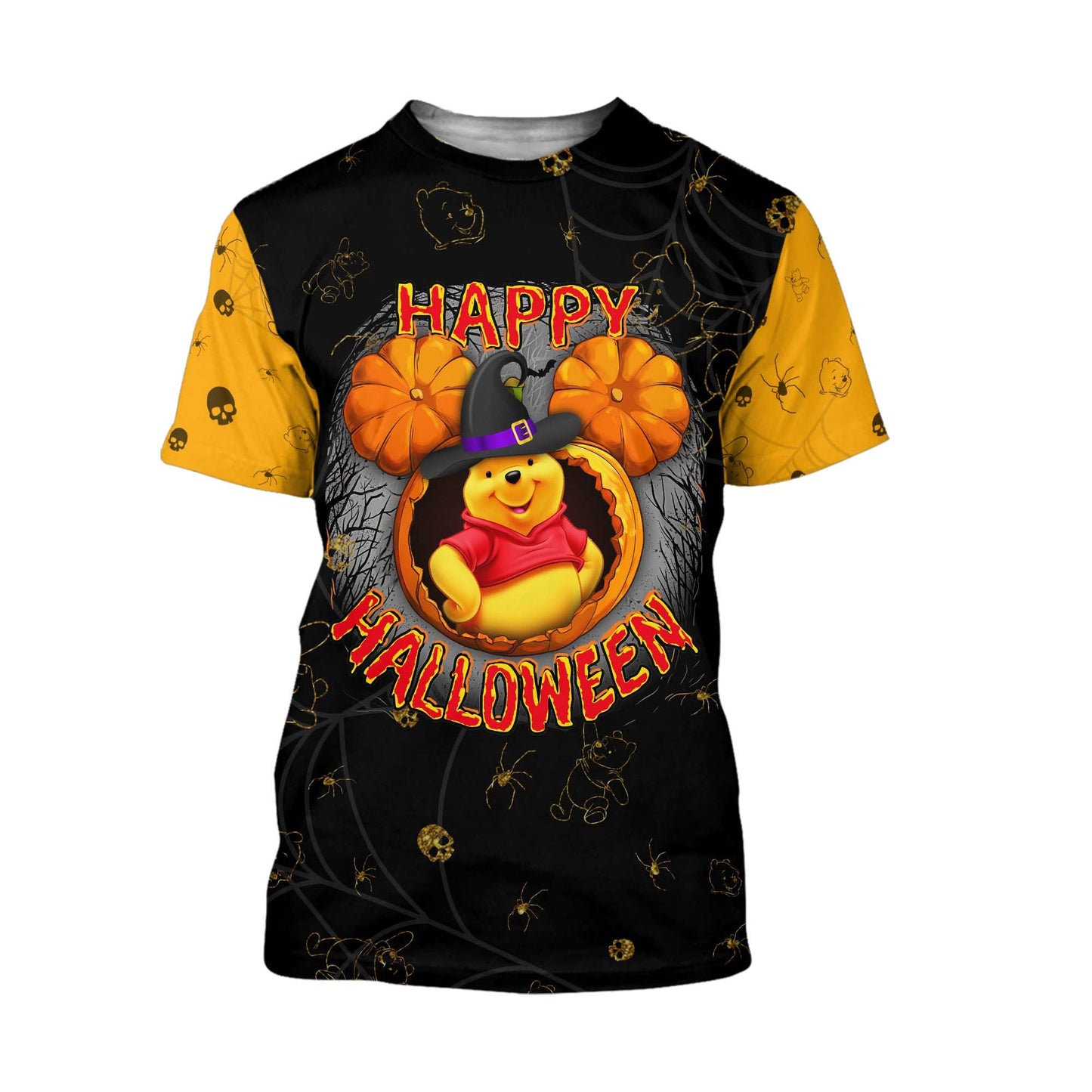 DN Halloween Shirt Winnie The Pooh Shirt Pooh Happy Halloween Spooky Night Black T-shirt