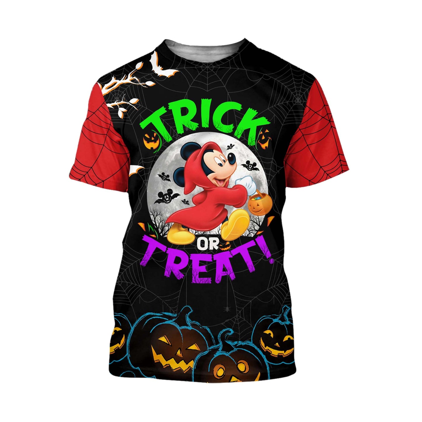 DN Halloween Shirt MK Mouse Shirt MK Mouse Trick Or Treat Happy Halloween Spooky Night Black Red T-shirt