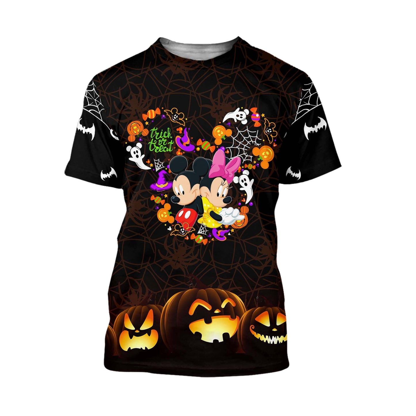 DN Halloween Shirt MN And MK Mouse In Halloween Night Happy Halloween Black T-shirt
