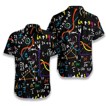 Math Hawaii Shirt Math Number Colorful Black Aloha Shirt Math Shirt