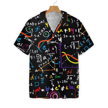 Math Hawaii Shirt Math Number Colorful Black Aloha Shirt Math Shirt