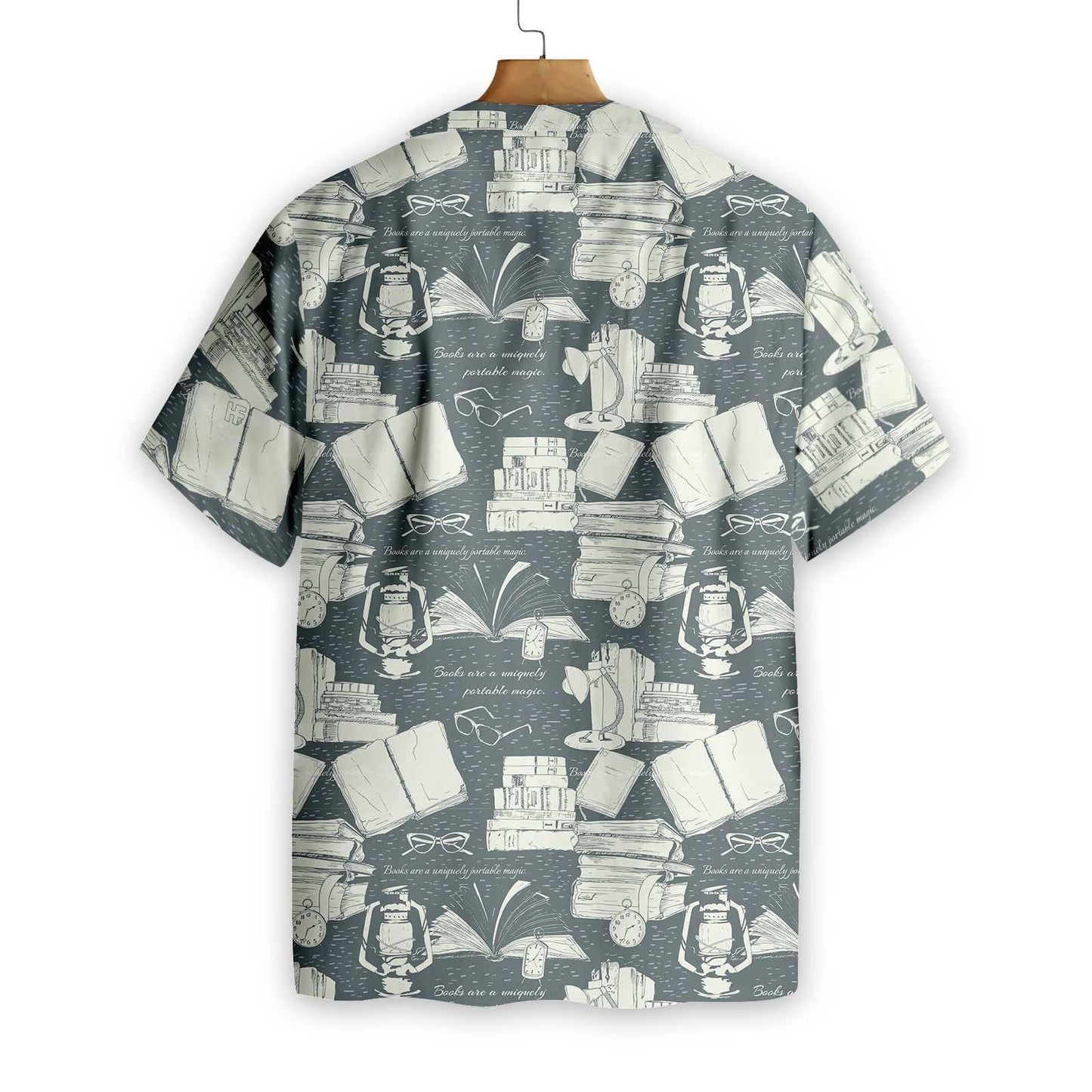 Book Hawaiian Shirt Book Lantern Pattern Grey Aloha Shirt