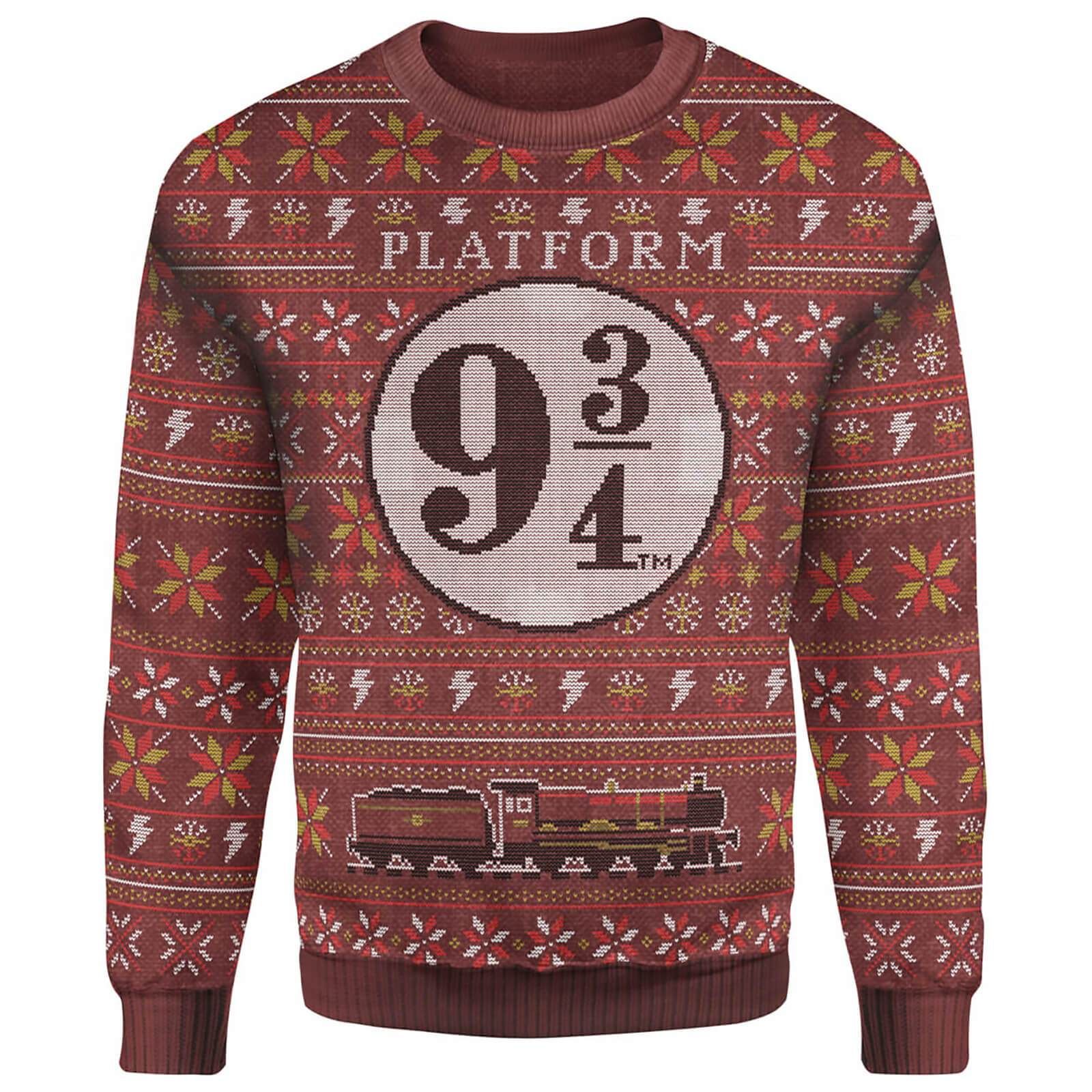HP Ugly Sweater Platform Nine and Three-Quarters Red Christmas Sweater