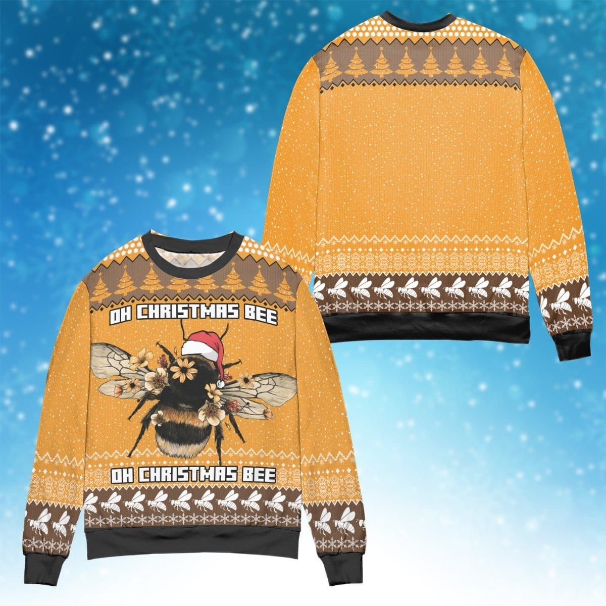 Bee Ugly Christmas Sweater Oh Christmas Bee Brown Sweater