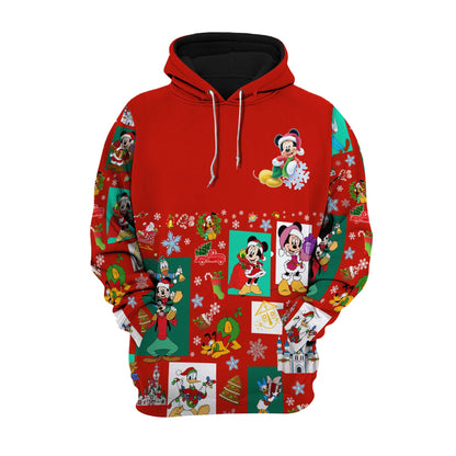 DN Christmas Shirt MK Christmas Spirit Pattern Red Hoodie DN Christmas Hoodie