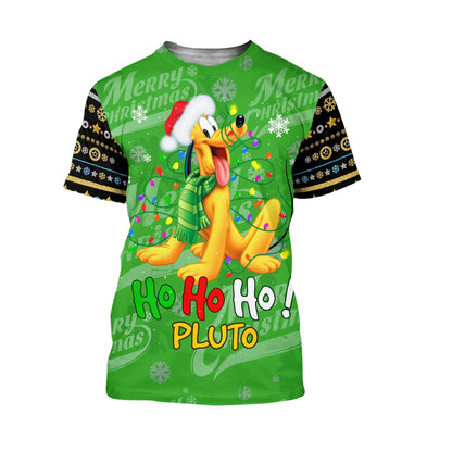 DN Christmas Shirt DN Pluto HO HO HO Merry Christmas Green Hoodie DN Christmas Hoodie