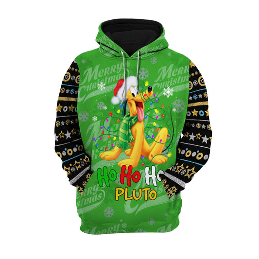 DN Christmas Shirt DN Pluto HO HO HO Merry Christmas Green Hoodie DN Christmas Hoodie