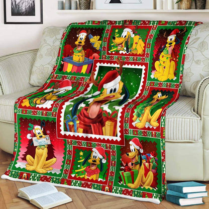 DN Christmas Blanket Pluto Dog Christmas Red Green Blanket