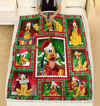 DN Christmas Blanket Pluto Dog Christmas Red Green Blanket