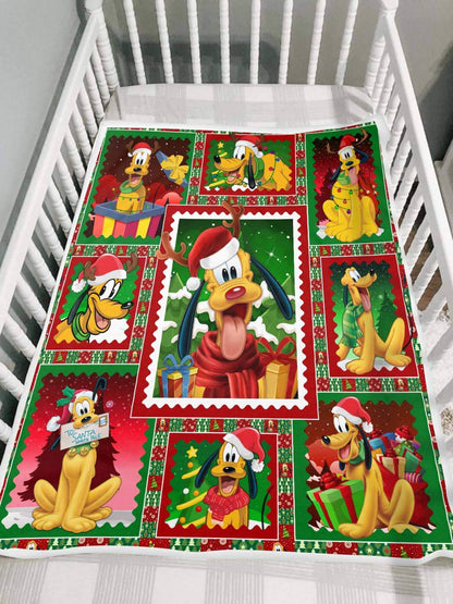 DN Christmas Blanket Pluto Dog Christmas Red Green Blanket