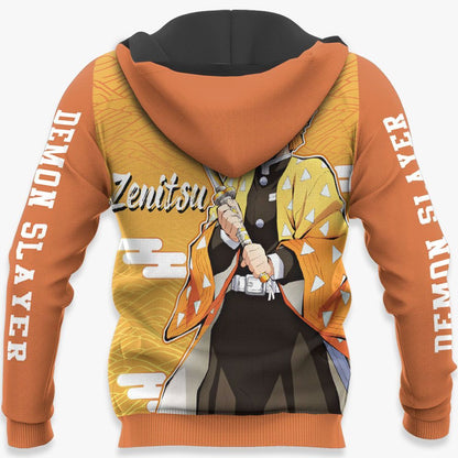 Demon Slayer Hoodie Zenitsu Agatsuma Orange Hoodie