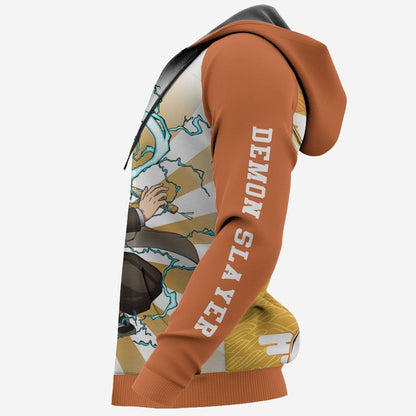 Demon Slayer Hoodie Zenitsu Agatsuma Orange Hoodie