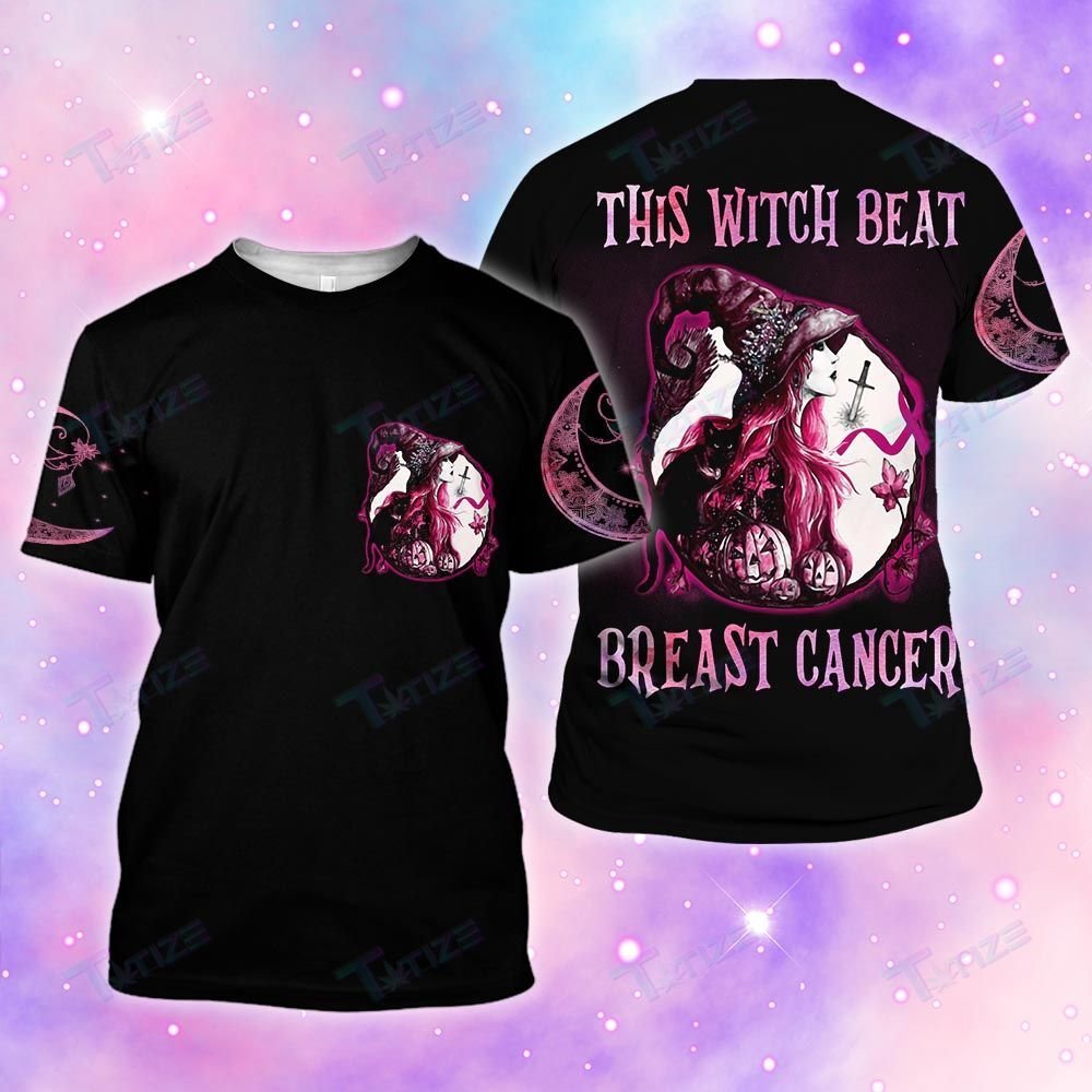 Breast Cancer Shirt This Witch Beat Breast Cancer Black Pink Hoodie Breast Cancer Hoodie