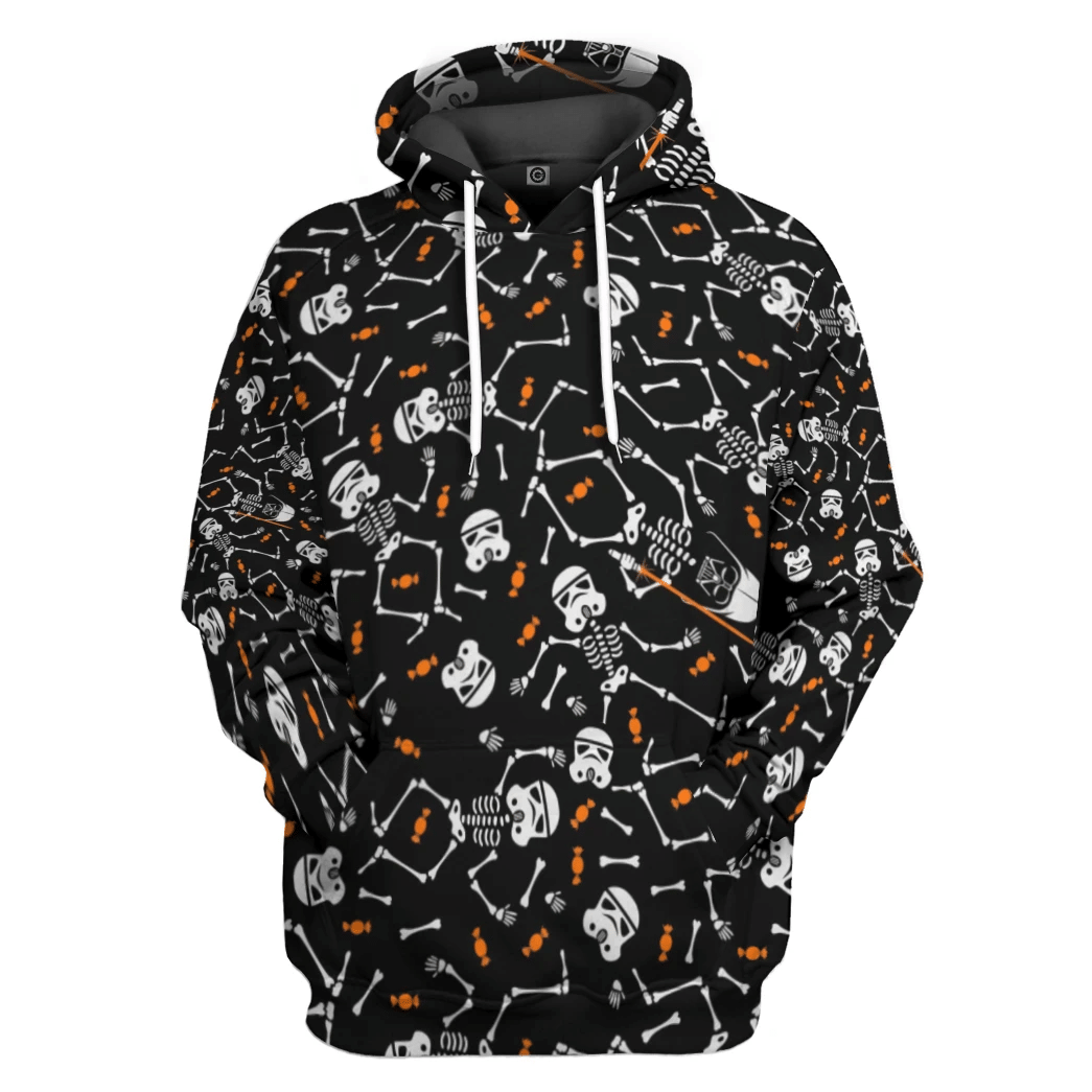 SW Halloween Shirt SW Halloween Stormtrooper Skeleton Black Hoodie SW Halloween Hoodie