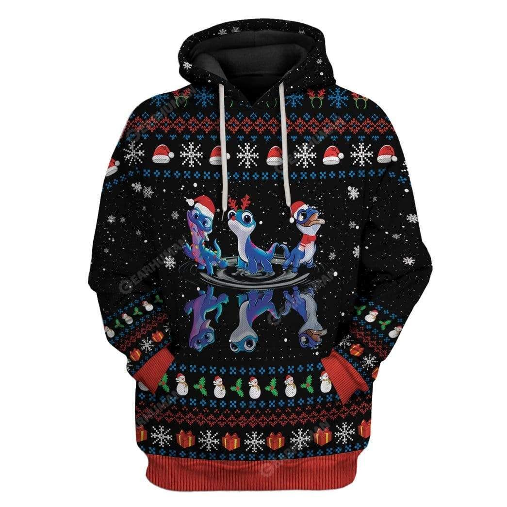 DN Christmas Shirt Frozen Hoodie Frozen Bruni Dance Christmas Pattern Black Hoodie