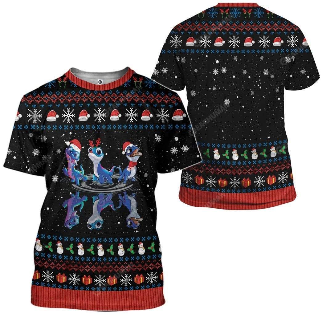 DN Christmas Shirt Frozen Hoodie Frozen Bruni Dance Christmas Pattern Black Hoodie