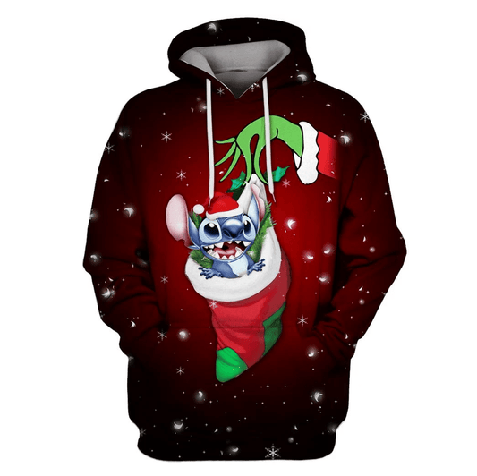 DN Christmas Hoodie Stitch Hoodie Stitch In Sock Christmas Snowflakes Hoodie