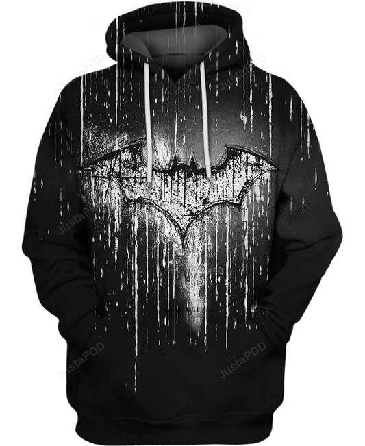 Batman Hoodie Batman Imprint Scratched Black Hoodie