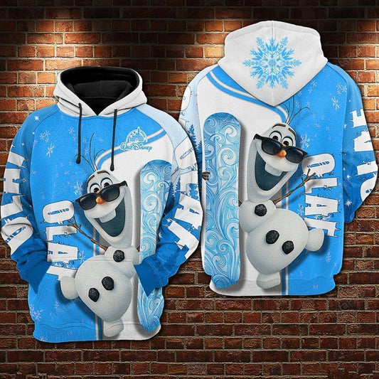 DN Christmas Hoodie Frozen Hoodie Cool Olaf Blue White Christmas Hoodie