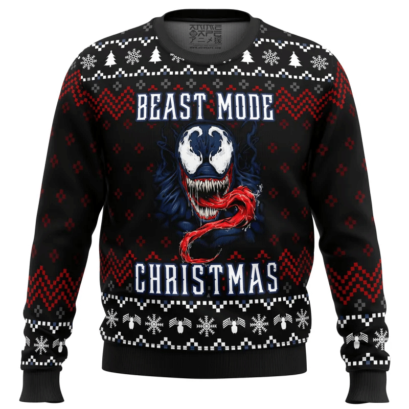 MV Christmas Ugly Sweater Venom Beast Mode Christmas Black Sweater