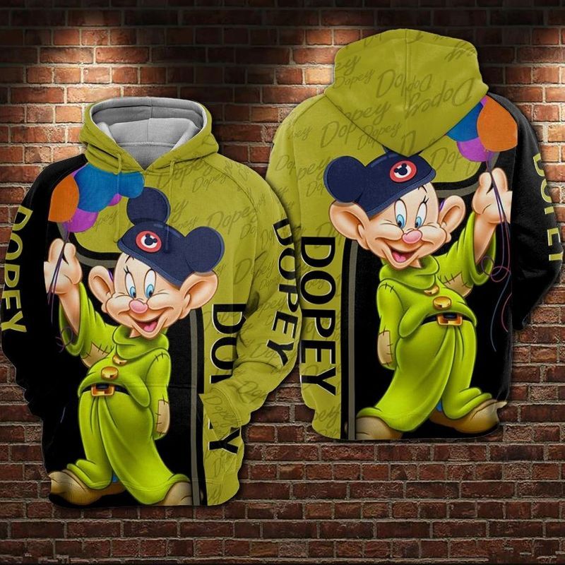 DN Snow White Hoodie Dopey Black Green Cute Hoodie