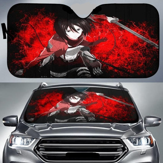 Attack On Titan Windshield Shade Mikasa Fighting Car Sun Shade Attack On Titan Car Sun Shade