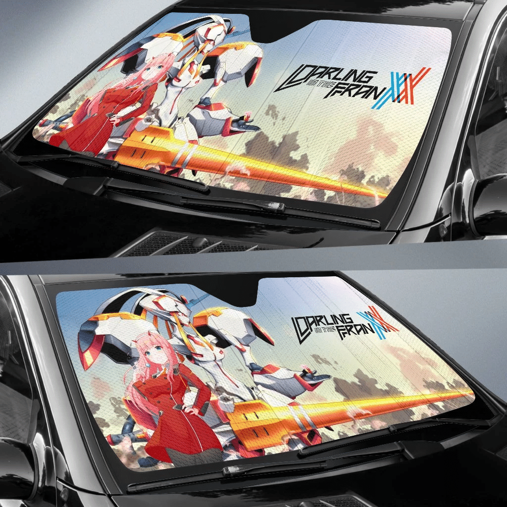 Darling In The Franxx Windshield Shade Zero Two And Strelitzia Car Sun Shade Darling In The Franxx Car Sun Shade