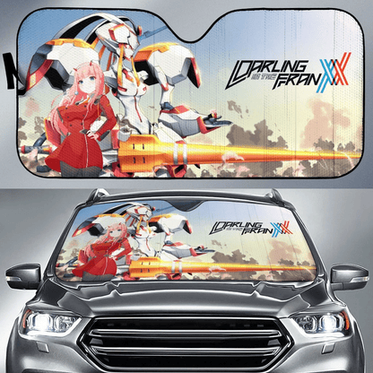 Darling In The Franxx Windshield Shade Zero Two And Strelitzia Car Sun Shade Darling In The Franxx Car Sun Shade