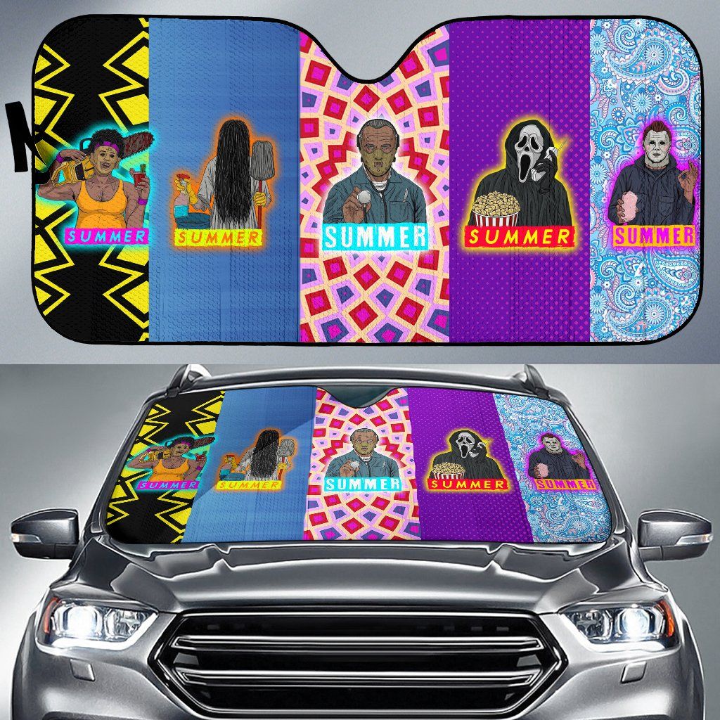 Horror Windshield Shade Horror Villains Murderer Summer Time Car Sun Shade Horror Car Sun Shade