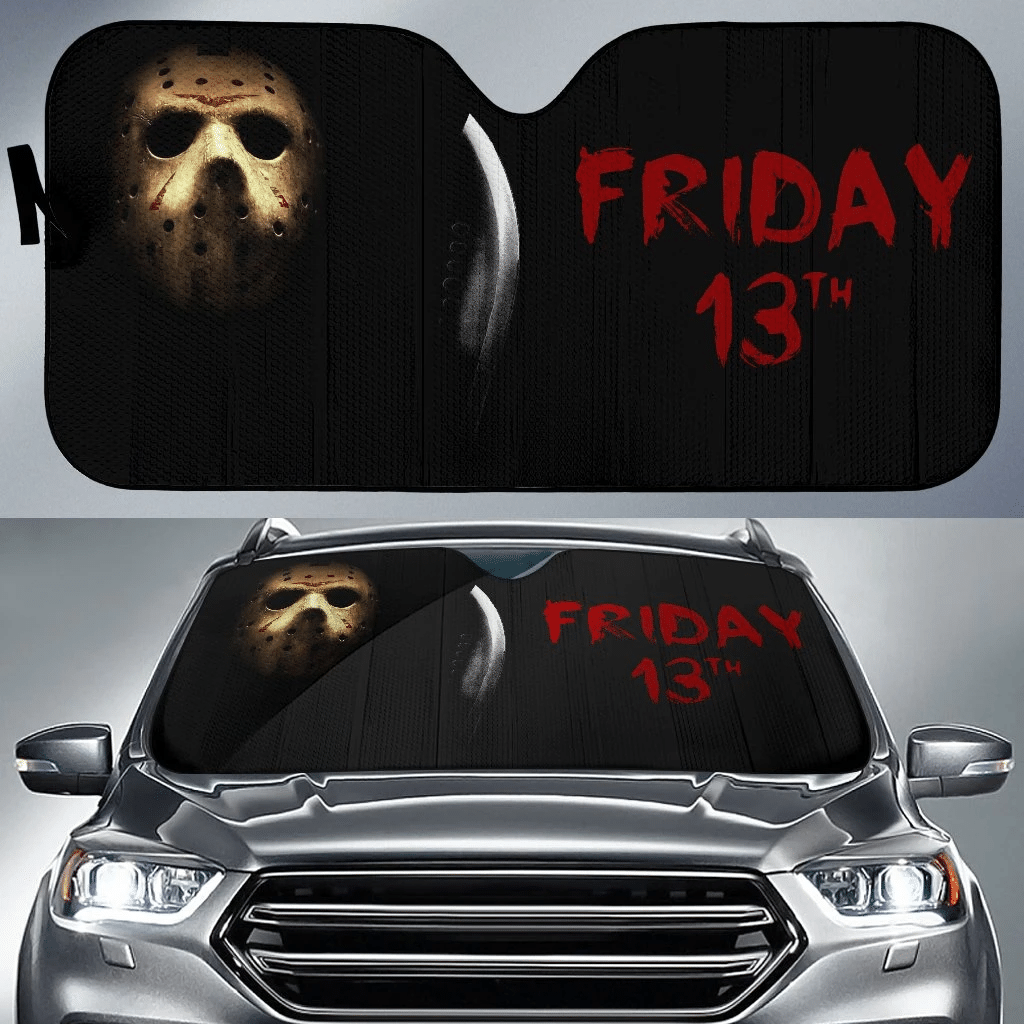 Horror Friday The 13th Windshield Shade Jason Voorhees Mask In The Dark Car Sun Shade Horror Friday The 13th Car Sun Shade