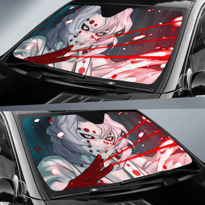 Demon Slayer Windshield Shade Rui 12 Demon Moons Fighting Car Sun Shade Demon Slayer Car Sun Shade