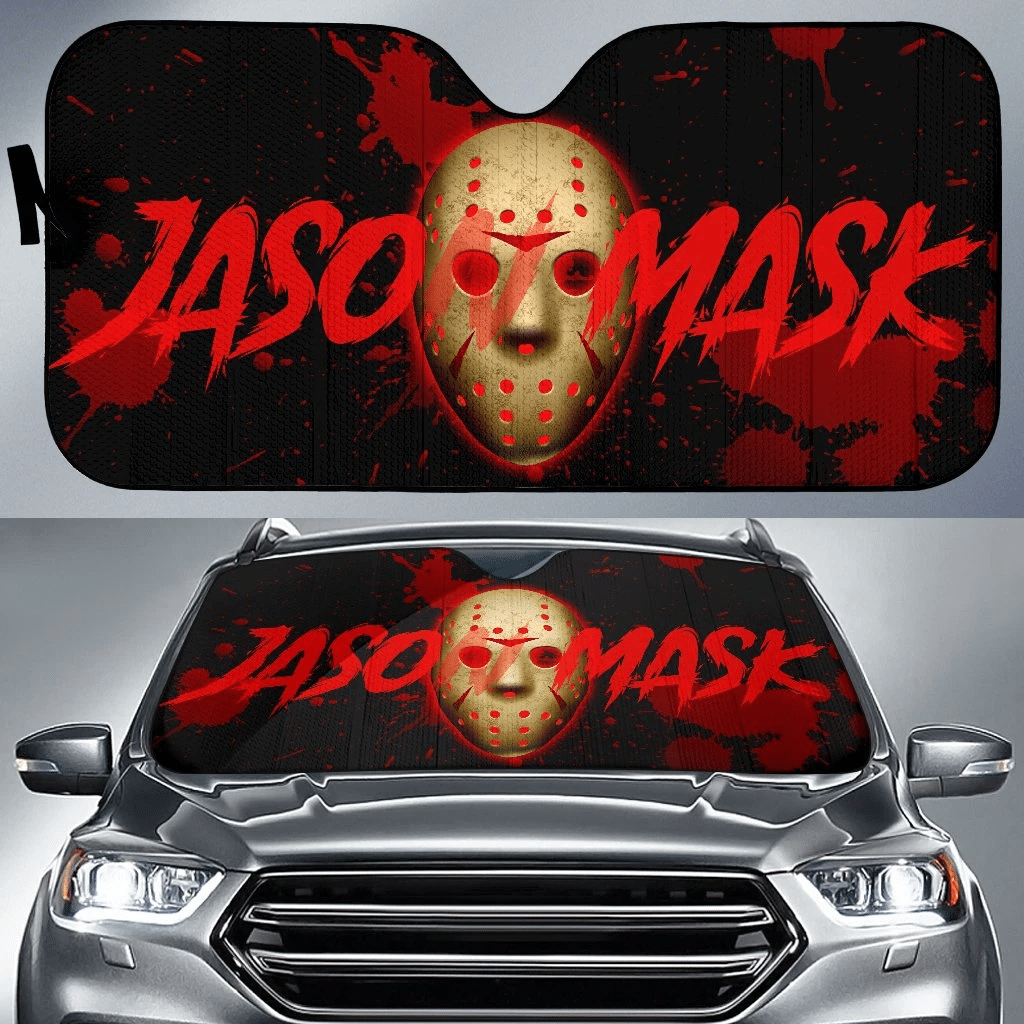 Horror Windshield Shade Jason Mask Bloody Car Sun Shade Horror Car Sun Shade