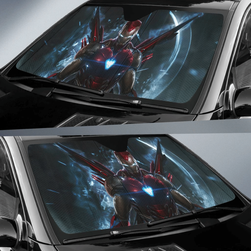 MV Ironman Windshield Shade Iron Man Mark 50 Avengers Endgame Car Sun Shade MV Ironman Car Sun Shade