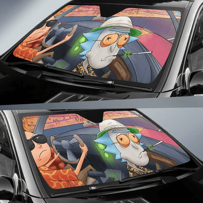 Rick And Morty Windshield Shade So High Rick And Morty Car Sun Shade Rick And Morty Car Sun Shade