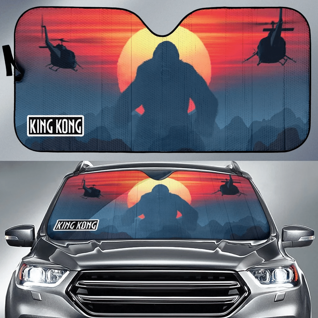 King Kong Windshield Shade King Kong Sunset Helicopters Car Sun Shade King Kong Car Sun Shade