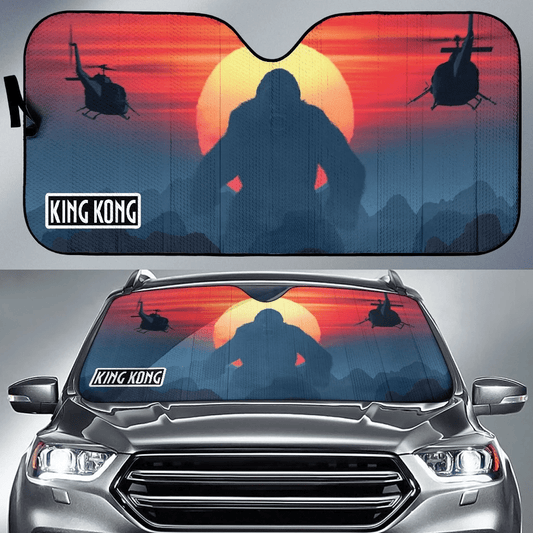 King Kong Windshield Shade King Kong Sunset Helicopters Car Sun Shade King Kong Car Sun Shade