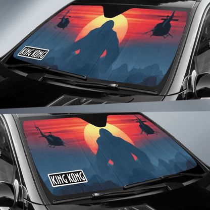 King Kong Windshield Shade King Kong Sunset Helicopters Car Sun Shade King Kong Car Sun Shade