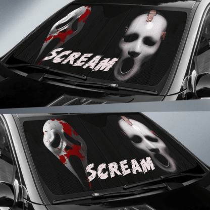 Horror Windshield Shade Horror The Scream Car Sun Shade Horror Car Sun Shade